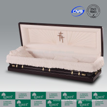 LUXES Full Couch American Style Mahogany Casket Coffin Manufacture